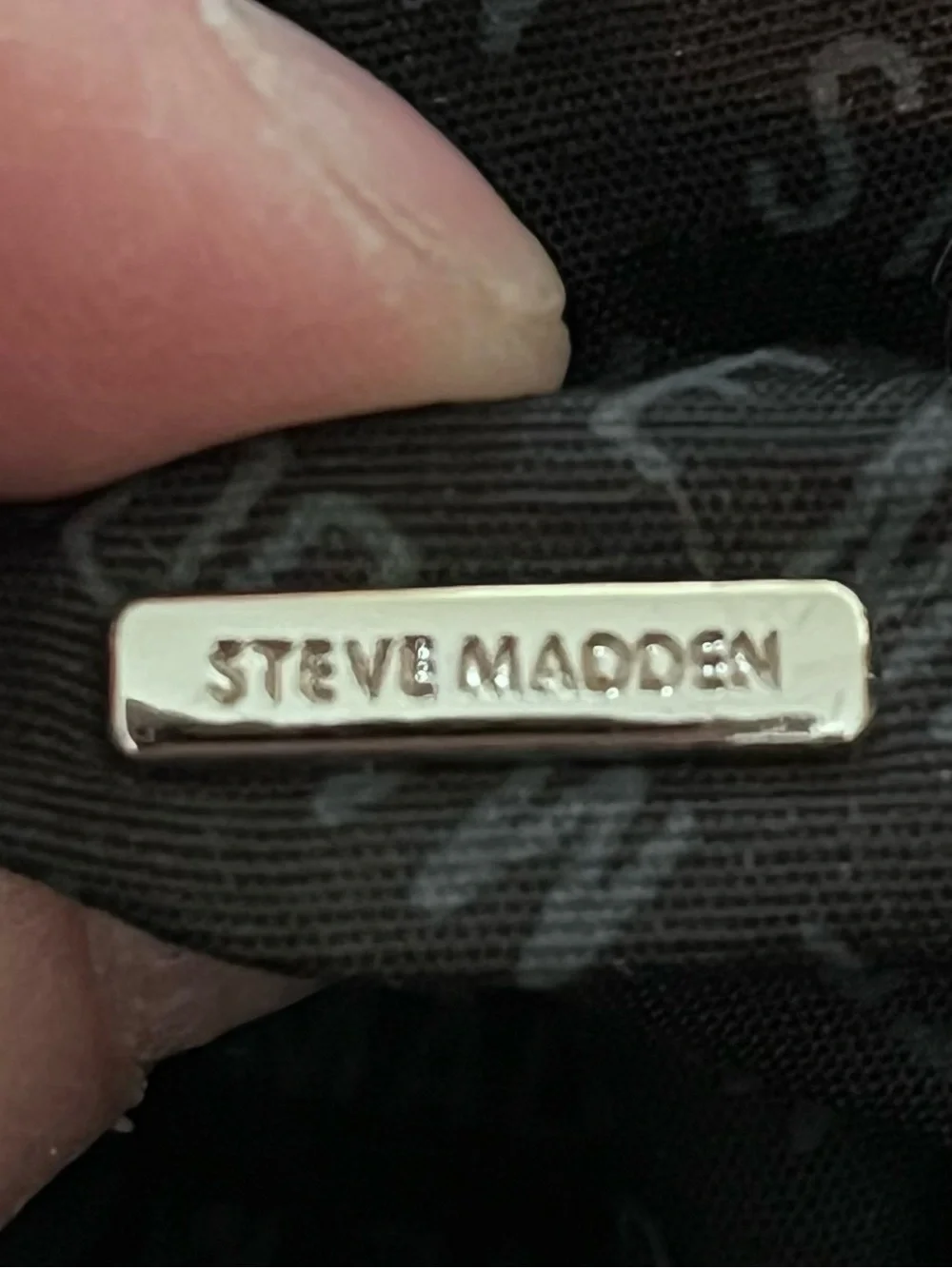 Steve Madden Black Crossbody with Silver Chain Strap